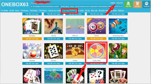 Hướng Dẫn Chơi Game Lucky Draw Tại Onebox63