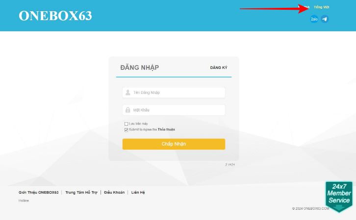 Đăng nhập vào onebox63