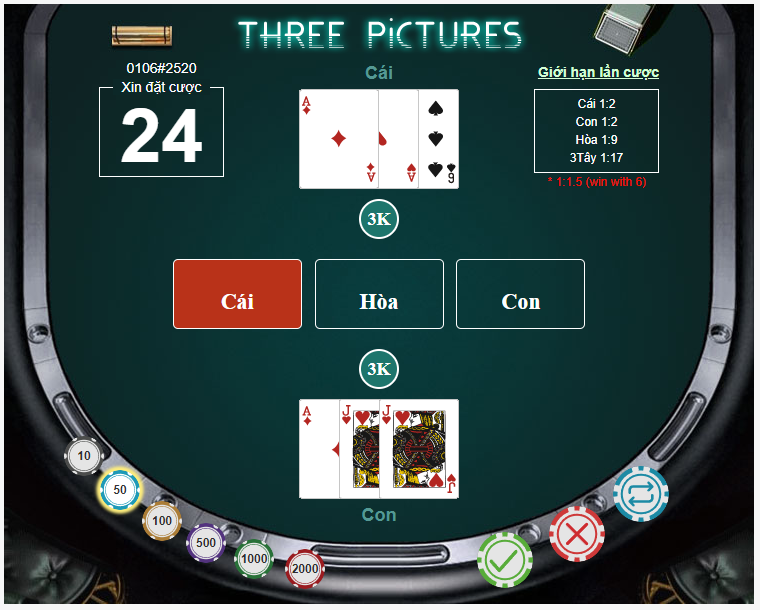 Giao Diện Game Bài Ba Tây