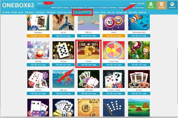Giao diện vào game