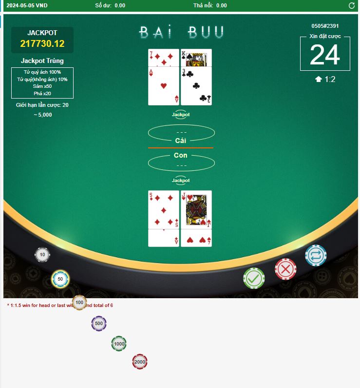 Giao diện bài Bửu